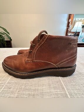 Nunn Bush Chukka Boots Mens 8.5 Brandy Leather Comfort Gel Streetwear Gorpcore